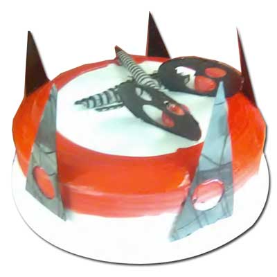 "Designer Gel Round shape cake with Toppings -1kg (Nellore Exclusives) - Click here to View more details about this Product
